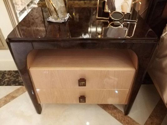 Bed 2x Nightstand 3-piece Bedroom Set Design Modern Luxury