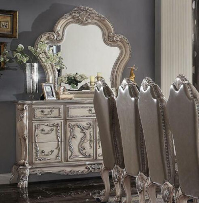 Dining Room Complete Set Table Sideboard 10x Chair Set Display Cabinet Baroque 14-piece.