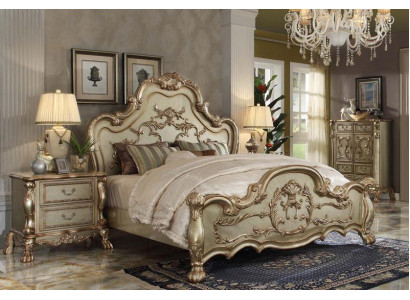 Bed Design Double Bed Luxury Classic Baroque Rococo Chesterfield New