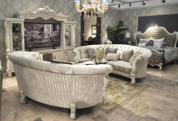 Complete sofa set 4+4 seater designer living landscape 2-piece group