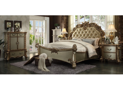 Design luxury bedroom set bed 2x nightstands decor dresser suite
