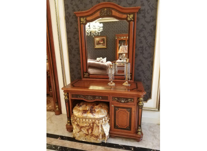 Luxury Class Baroque Rococo Dressing Table Mirror Stool Chest Console Table