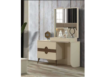 Beige vanity table with mirror bedroom furniture design console new