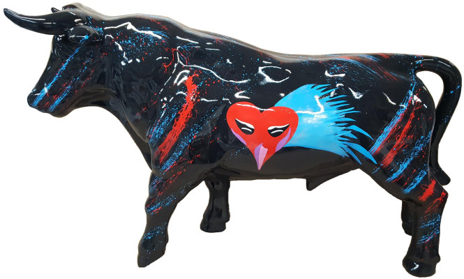 Decorative Statue Bull Decorative Statue Sculpture Abstract Design Figure Garden Decoration