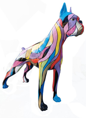 Designer figures, modern decorations, garden figures, dog sculpture, sculptures