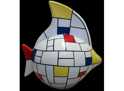 Sculpture Abstract Design Statue Colorful Figures Hand-painted Decoration Fish New