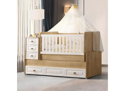 Stylish children's bed made of light wood luxurious bed frame perfectly new