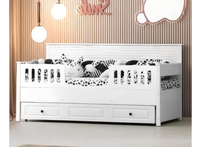 Bed Kids' Bed Wooden Bed Functional Bed Extendable Wood White New