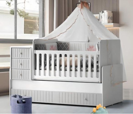 Stylish Cozy Children's Bed for Restful Sleep Luxurious Gray