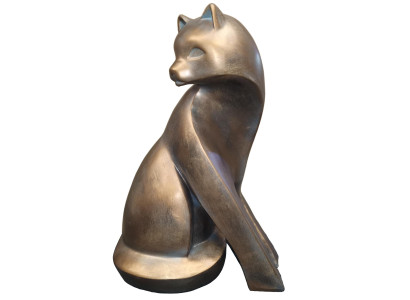 Design figure statues sculptures designer golden colorful sculptures cat 60 cm new