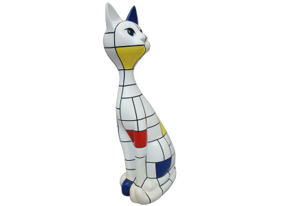 Designer Cat Decorative Statues Modern Painted Figures Abstract Statues 95cm