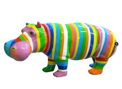 Designer Abstract Figure Modern Figurines Decoration Hippopotamus Garden Sculptures
