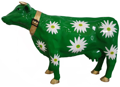 Designer Abstract Modern Figure of a Cow Made of Plastic Decor Garden Sculptures