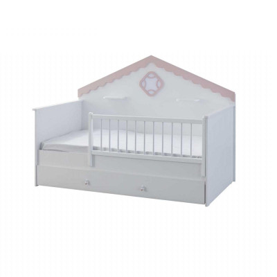 Children's playpen crib white wood bed modern