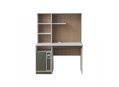 Desk shelves computer desk wood gray children's room table children