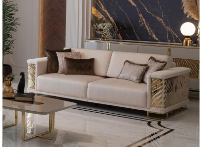 Chic Sofa 4-seater New Modern Design Beige Color with Cushions