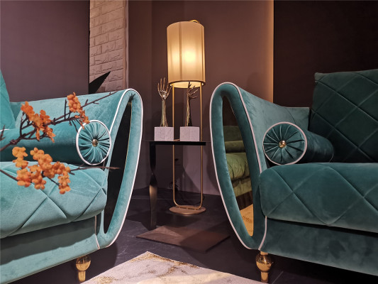 Design 4-seater upholstered sofa luxury couch - Italian style living room furniture