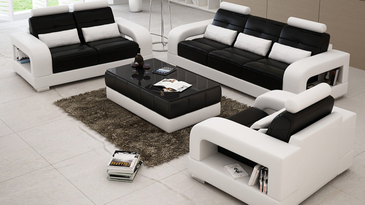 Leather sofa couch sets seat upholstery sofa suite 3+2+1 leather fabric