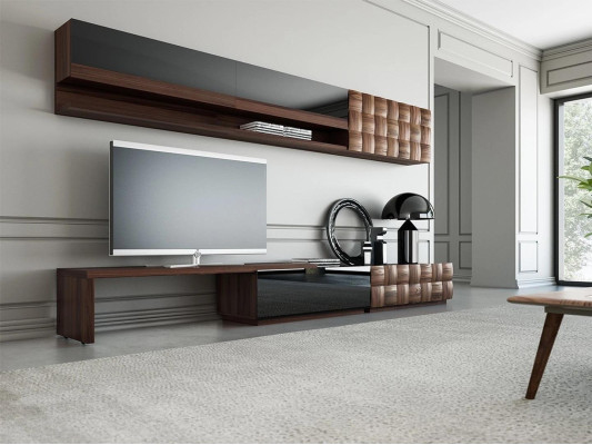 Complete living room furniture wall unit TV stand wall cabinet designer 2x wall shelves