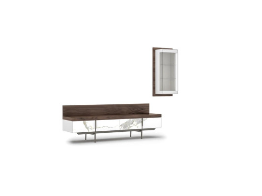 Living Room Set 2-Piece TV Stand Complete Hanging Cabinet Luxury Modern Design