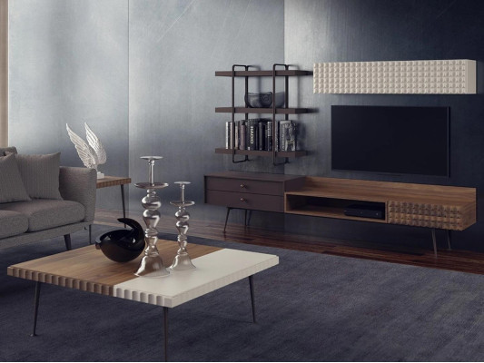 Brown complete living room furniture wall cabinet living wall TV stand wall shelves