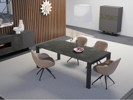 Dining set dining room set 8-piece dining table 4x chairs luxury cabinet design furniture