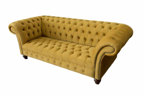 Yellow Chesterfield Sofa Set Couch Upholstery Set Complete Seating Suite