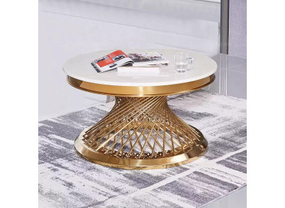Coffee table design living room luxury stainless steel round side tables furniture