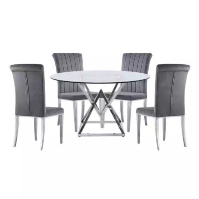 Glass Table, Column Tables, Silver Tables, Glass Tables, Table, Luxury Furniture, 180x90