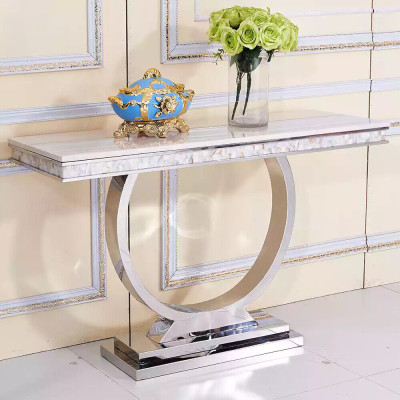 Silver sideboard console table luxury table silver chrome 120x40cm