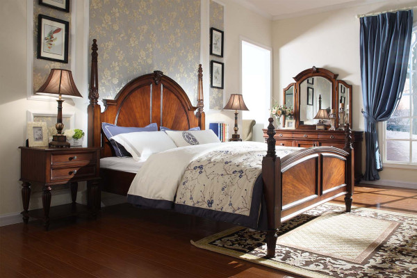 Bed 2x Nightstands Bedroom Set Luxury Design new brown 3-piece Modern