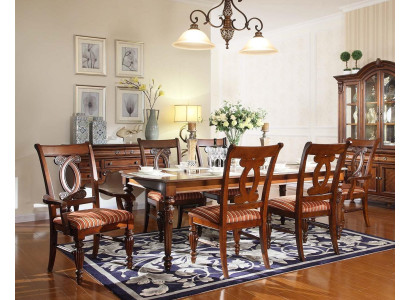 Dining room dining table 4x chair 2x chair set 7-piece luxury wood furniture