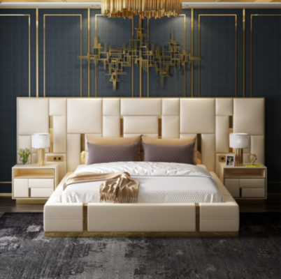 Luxury bedroom bed upholstery design luxury double hotel beds new