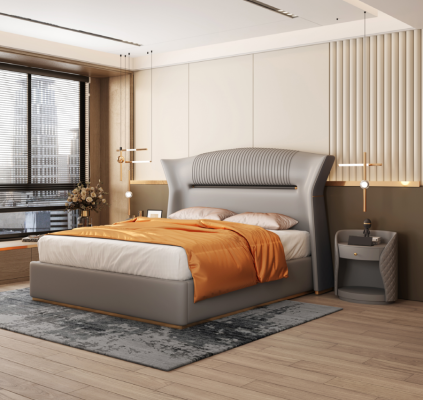Bedroom bed upholstered bed double bed design luxury double 180x200