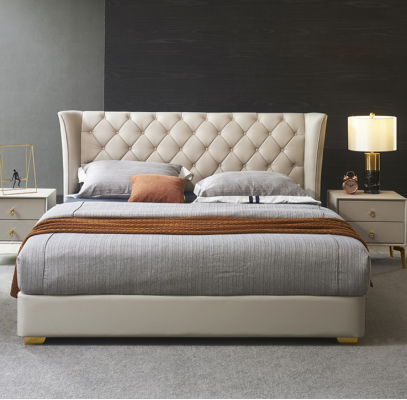 Chesterfield Design Bed Bedroom Faux Leather Upholstery 180x200 New