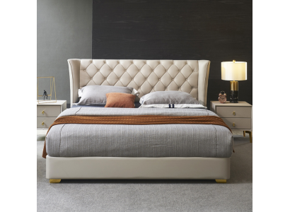 Chesterfield Design Bed Bedroom Faux Leather Upholstery 180x200 New