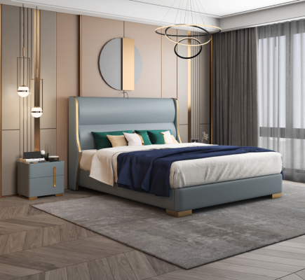Beds double sleep room wood 180x200cm bed upholstery design luxury