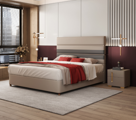 Modern design bed 180x200 faux leather beds double sleeping room hotel