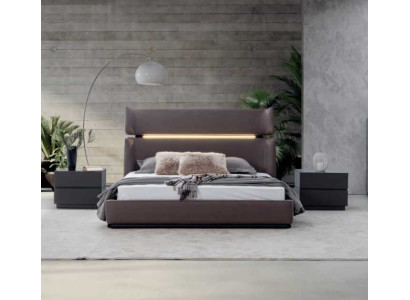 Luxury bedroom set bed with 2x nightstands, modern design set