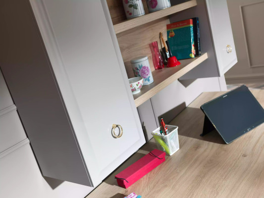Wall cabinet children's room bookshelf wood gray design