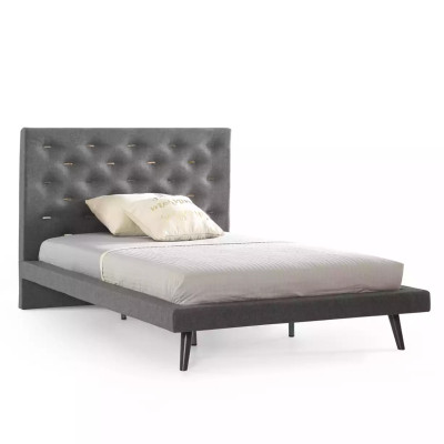 Children's room set youth bed nightstand bed wood gray 100 cm 2-piece set