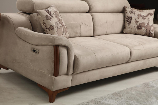 Three-seater sofa couch living room designer furniture modern upholstery textile