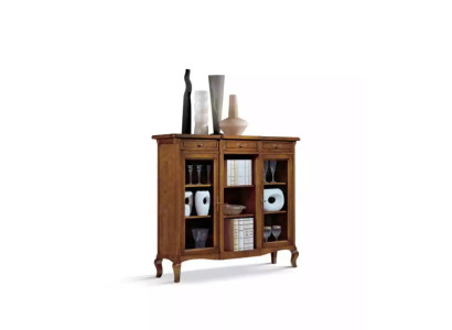 Display cabinet living room furniture sideboard wooden vitrines brown cabinet solid wood