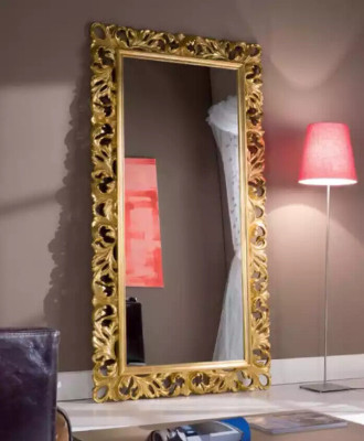 Classic design mirror living room sideboard luxury wood frame new