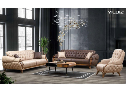 3-seater sofa leather three-seater upholstery design living room furniture