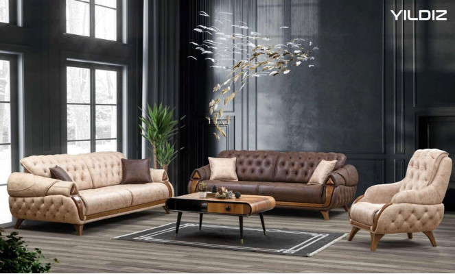 Chair Seat Classic Design Living Room Upholstery Single-Seater Leather Style