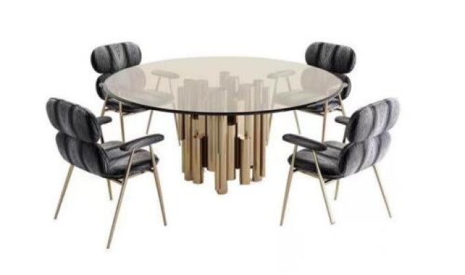 Designer table gold dining table round glass round tables modern luxurious