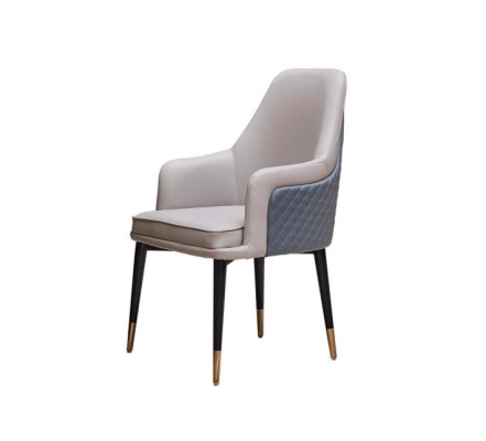 Dining room chairs, living room luxurious gray chair with wooden legs, modern new.