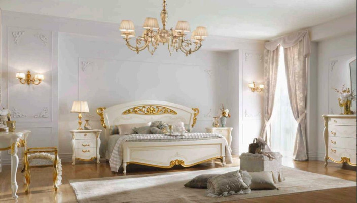 Wedding bed double marriage beds classic Italian style furniture baroque