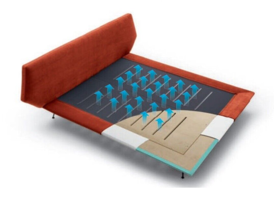 Double bed design upholstered bedroom 200x200cm modern wood bed Italy